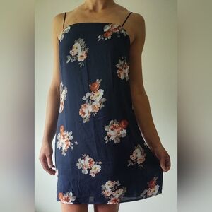 Francesca's Navy Floral Slip Dress